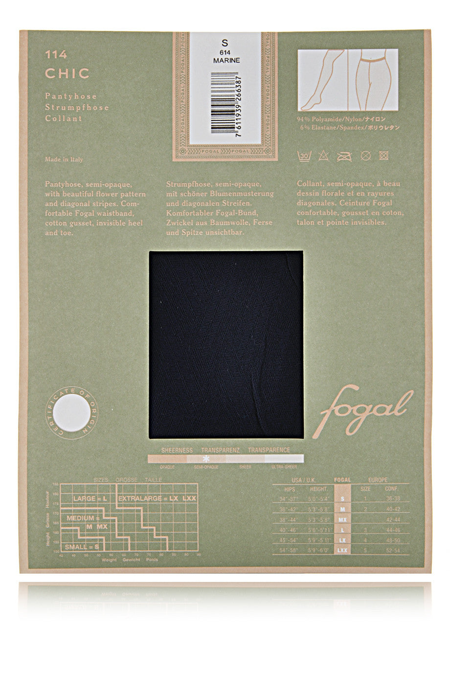 FOGAL 114 CHIC Μαύρο Καλσόν 210 Νoir