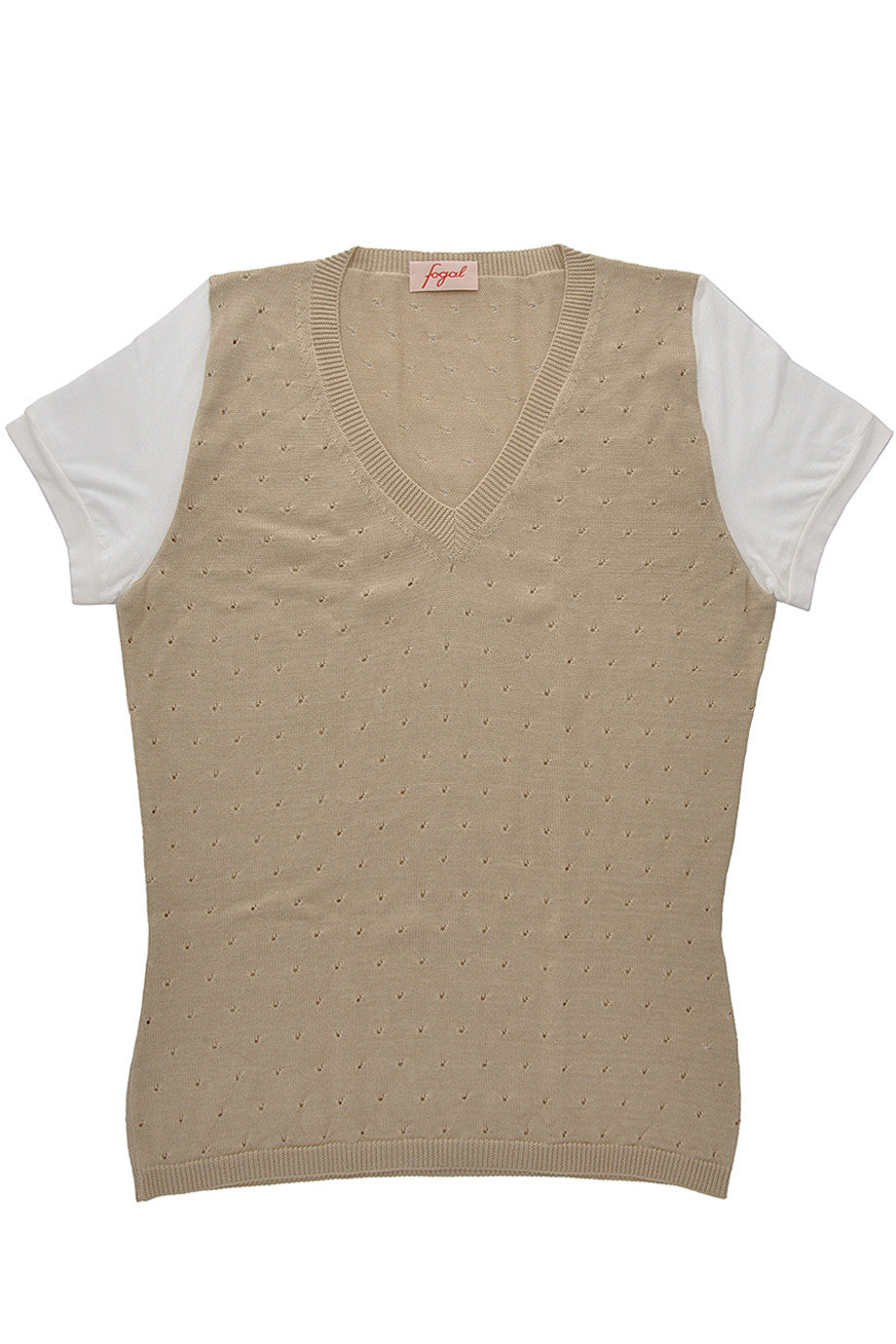 Μπεζ Μεταξωτό Τοπ | Γυναικεία Ρούχα - FOGAL