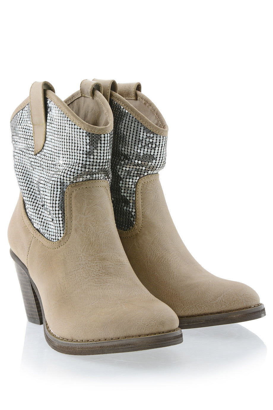Μπεζ Μπότες με Τακούνι - Francesco Milano | Γυναικεία Παπούτσια