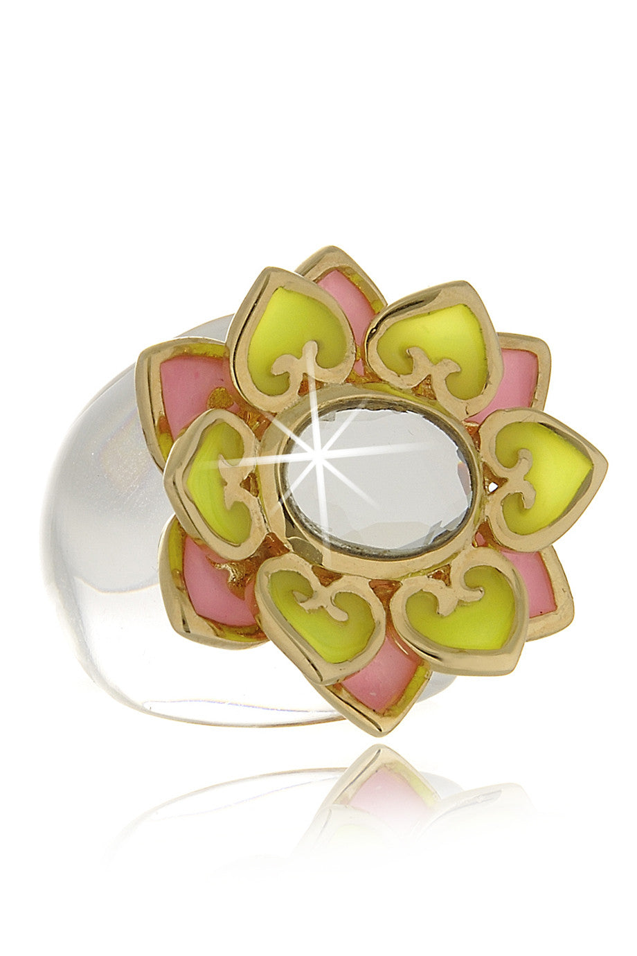 Ροζ Διάφανο Δαχτυλίδι - Isharya | Κοσμήματα