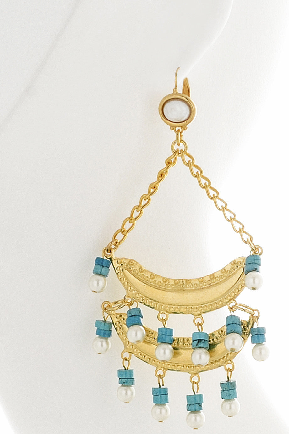 Τιρκουάζ Σκουλαρίκια με Πέρλες - Kenneth Jay Lane | Κοσμήματα