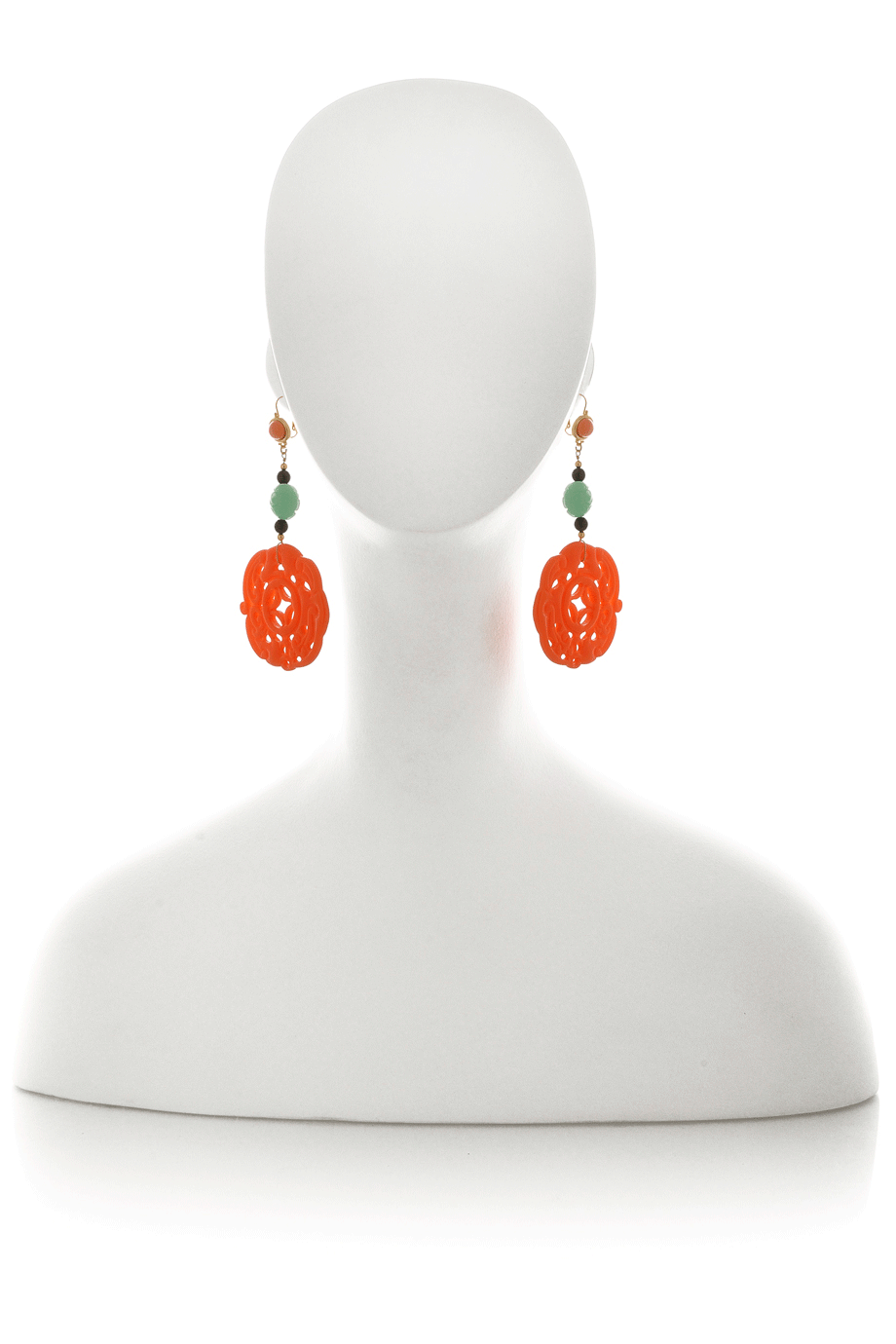 Σκαλιστά Κοραλλί Σκουλαρίκια - Kenneth Jay Lane | Κοσμήματα