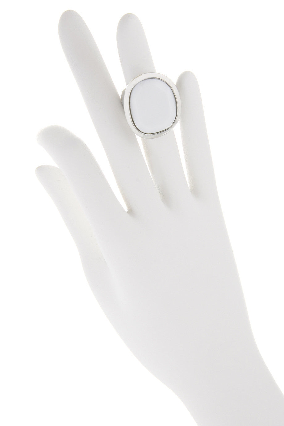 Ασημί Στρογγυλό Δαχτυλίδι - Kenneth Jay Lane | Κοσμήματα