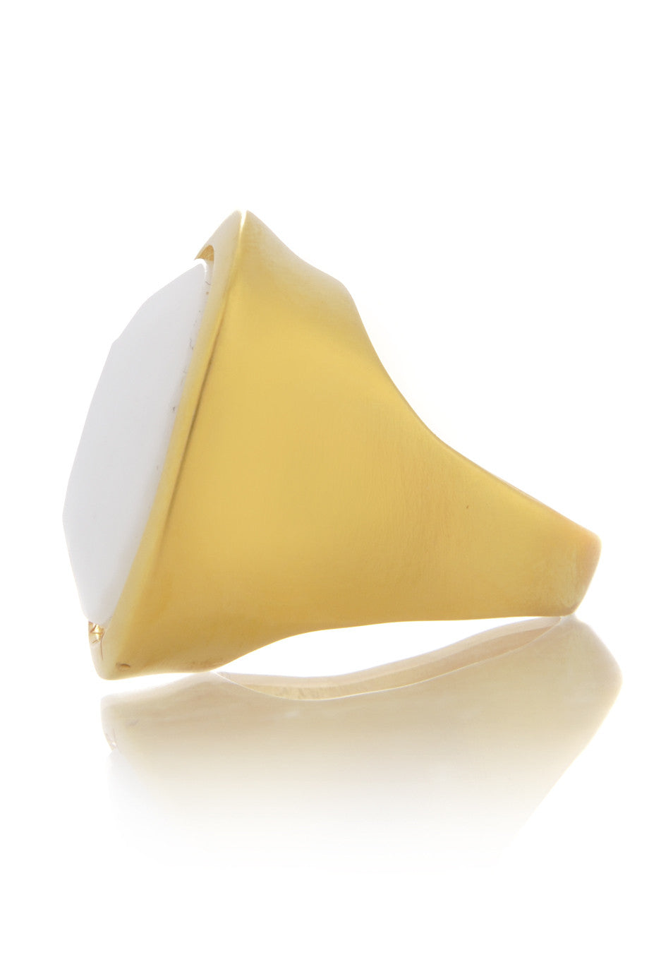 Χρυσό Ματ Δαχτυλίδι με Χρυσή Πέτρα - Kenneth Jay Lane | Κοσμήματα