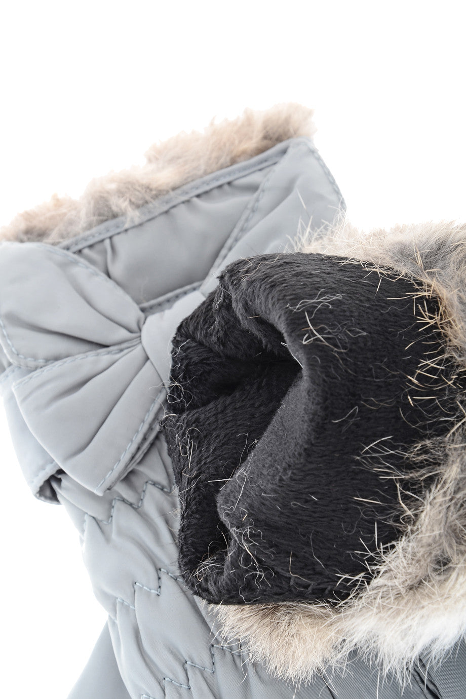 Γκρι Γάντια με Φιόγκο | Γυναικεία Γάντια