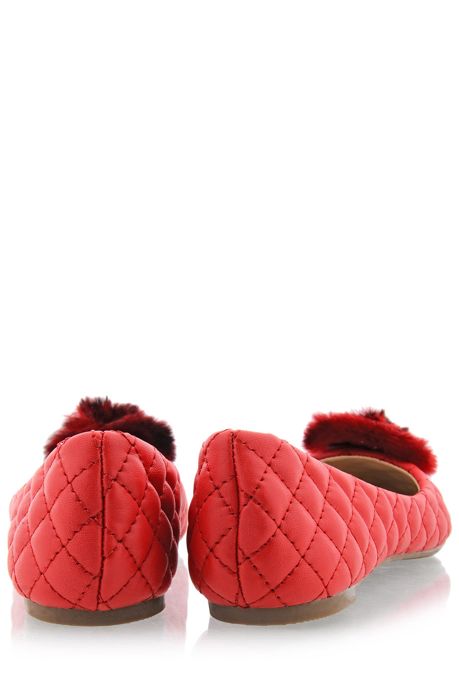 Κόκκινες Καπιτονέ Μπαλαρίνες | Γυναικεία Παπούτσια