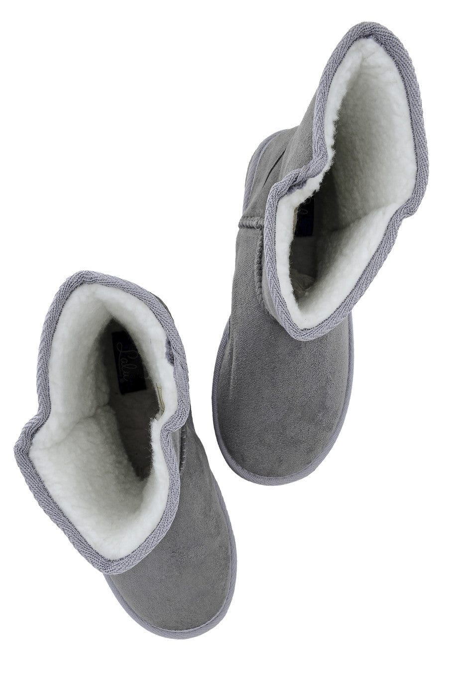 Γκρι Σουέντ Γούνινες Μπότες | Γυναικεία Παπούτσια