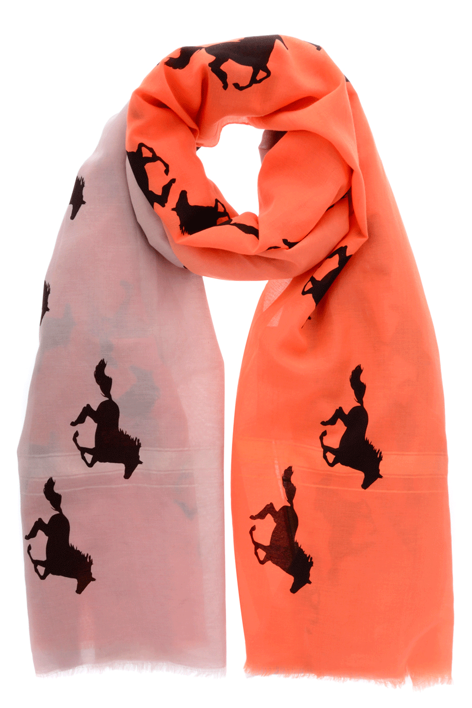 HORSES Orange Scarf