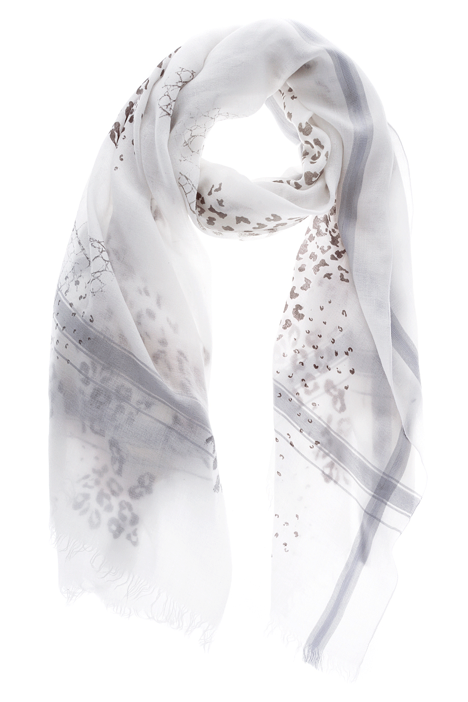 JUNGLE White Gray Scarf