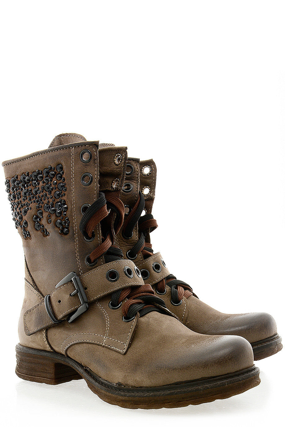 Καφέ Μποτάκια με Τρουκς - Looking | Γυναικεία Παπούτσια