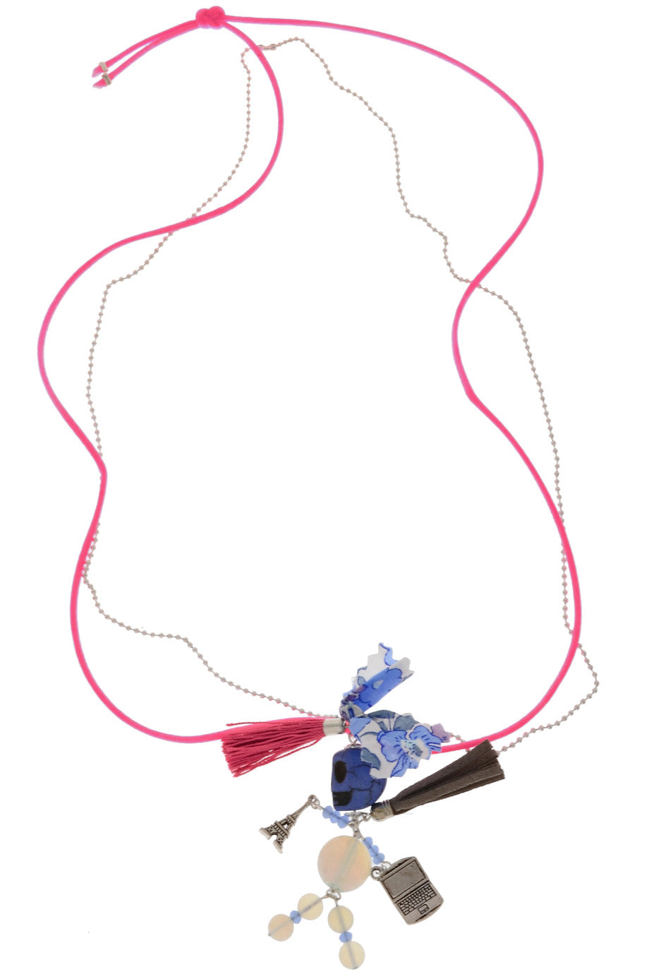 Ροζ Κολιέ με Νεκροκεφαλή - Mare Moi | Κοσμήματα