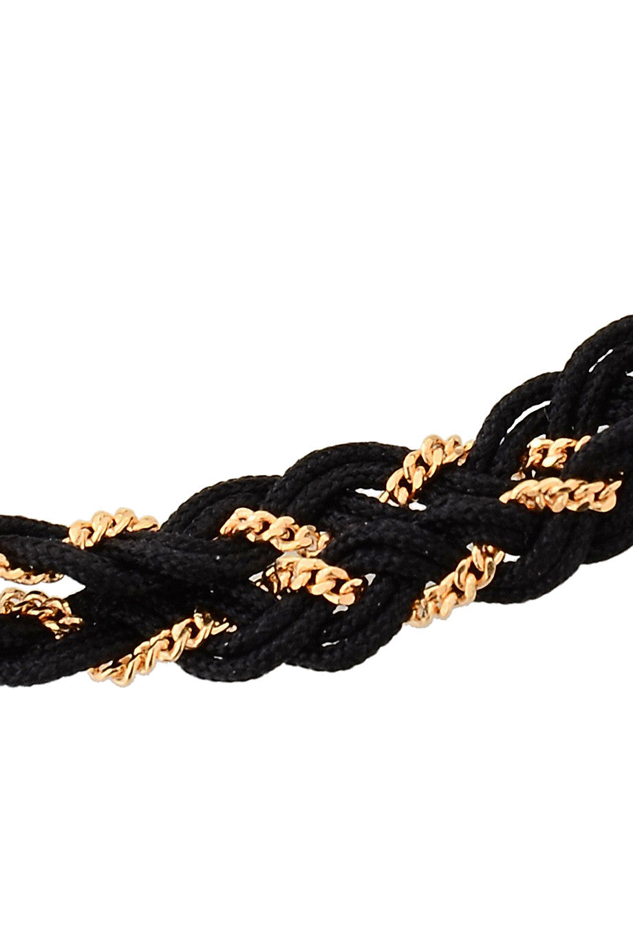 Μαύρο Πλεκτό βραχιόλι με Αλυσίδα | Κοσμήματα