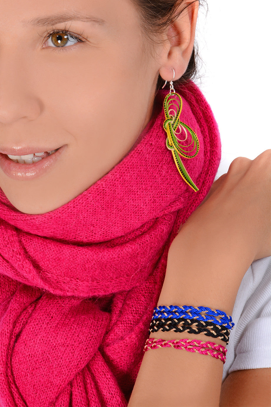 Mπλε Πλεκτό βραχιόλι με Αλυσίδα | Κοσμήματα