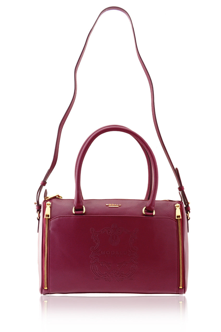 MODALU | BUCKINGHAM Μωβ Δερμάτινο Μπαουλέτο