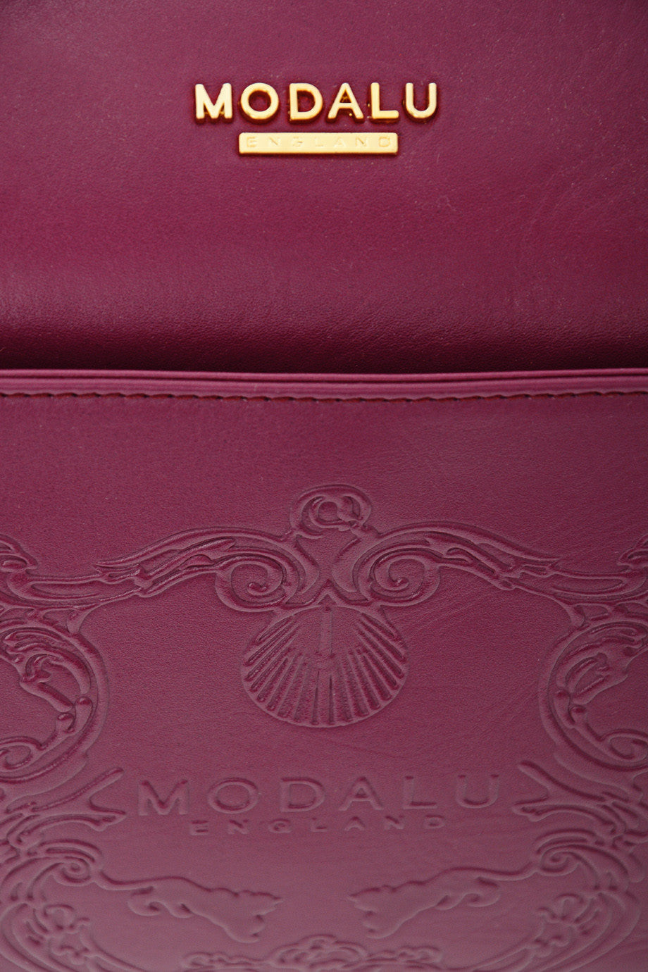 MODALU | BUCKINGHAM Μωβ Δερμάτινο Μπαουλέτο