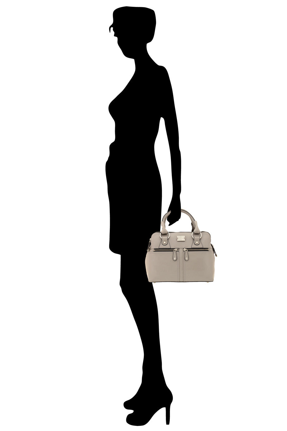 Sac bandoulière en cuir gris PIPPA