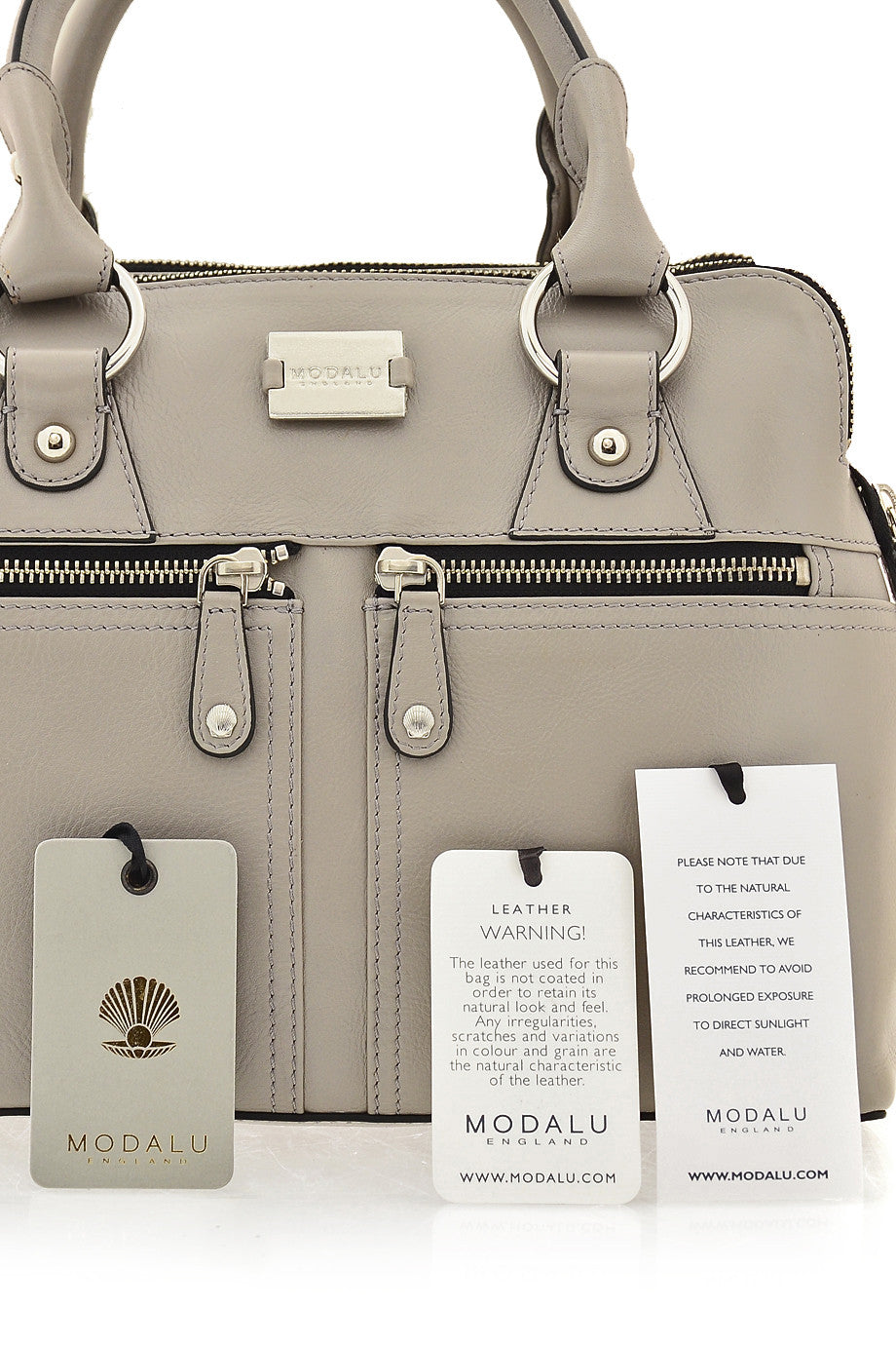 PIPPA Gray Leather Crossbody Bag