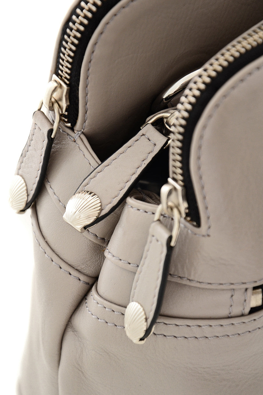 PIPPA Gray Leather Crossbody Bag