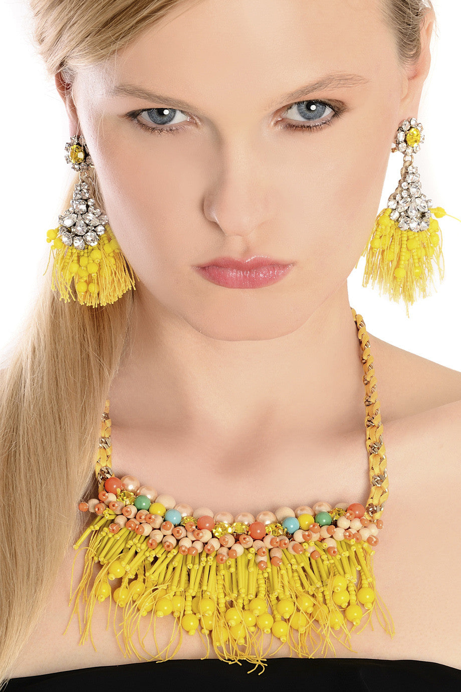 Κίτρινο Κολιέ με Πέρλες | Κοσμήματα