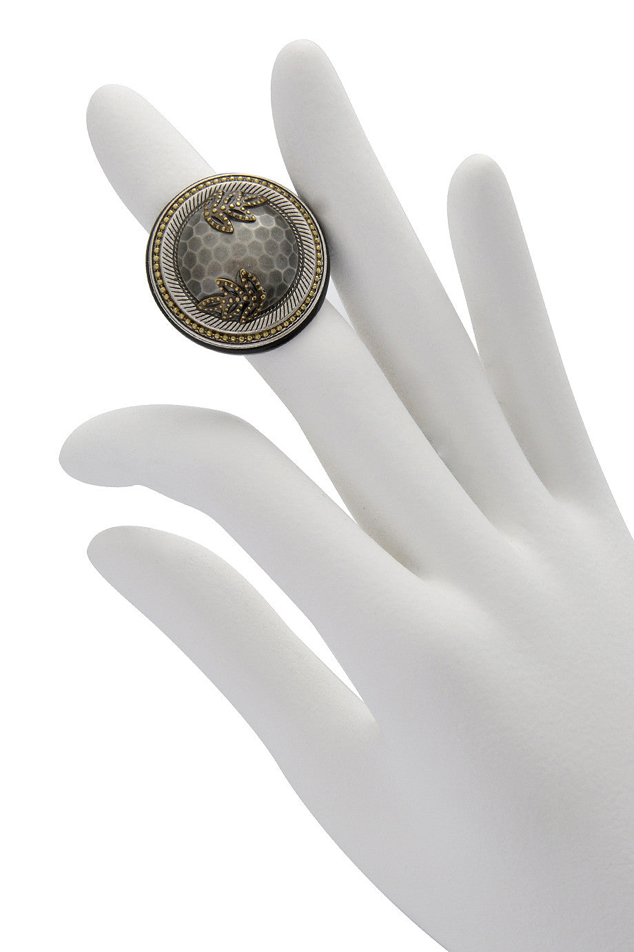 Beehive Γκρι Μαύρο Δαχτυλίδι - Ringseclectic | Κοσμήματα - Δαχτυλίδια