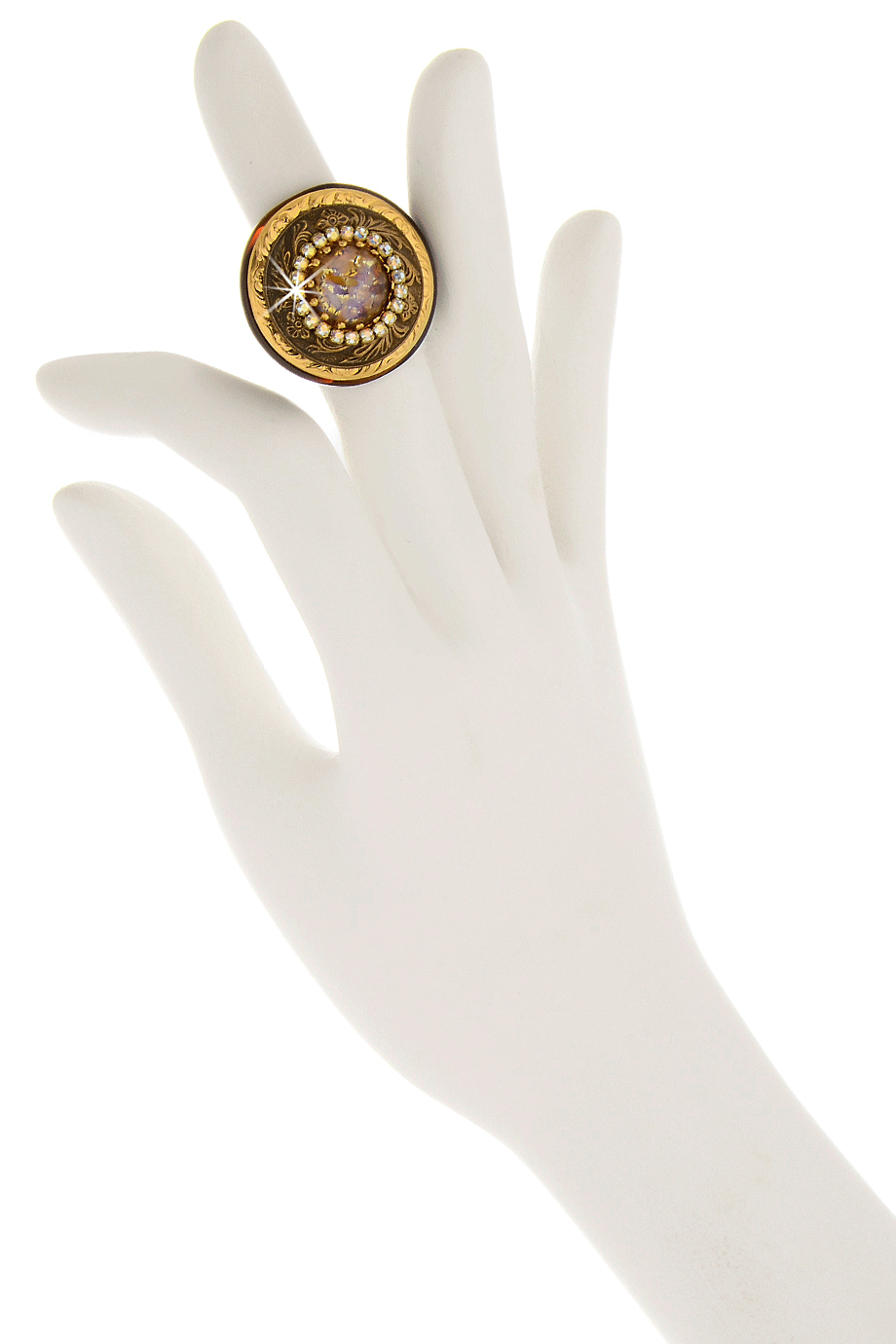 Χρυσό Δαχτυλίδι με Κρύσταλλα - Ringseclectic | Κοσμήματα