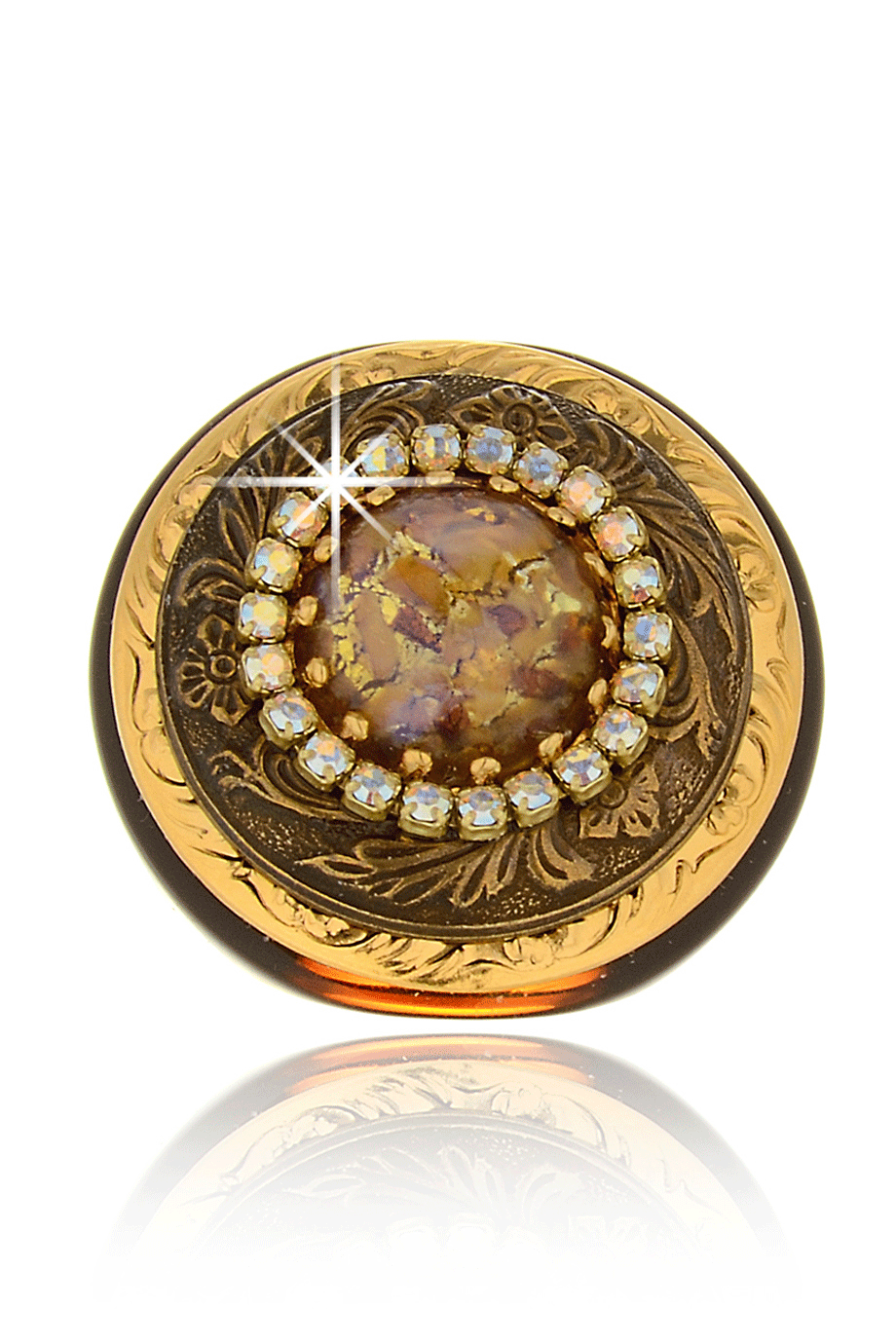 Χρυσό Δαχτυλίδι με Κρύσταλλα - Ringseclectic | Κοσμήματα