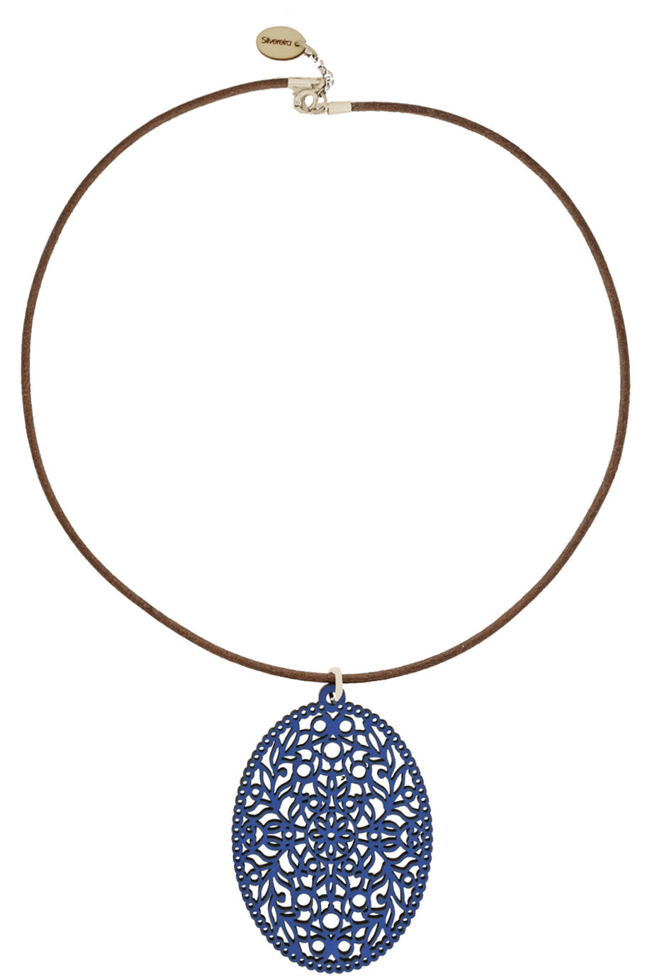 Μπλε Ξύλινο Μενταγιόν - Silvereira | Κοσμήματα