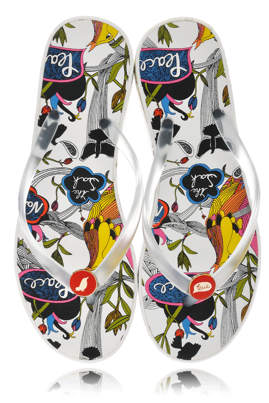 Λευκές Σαγιονάρες με Εμπριμέ Σχέδιο - The Sak | Γυναικεία Παπούτσια