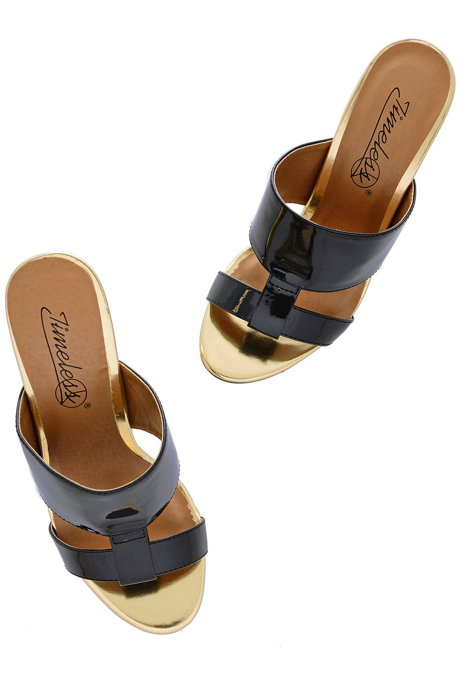 Χρυσά Μαύρα Πέδιλα | Γυναικεία Παπούτσια