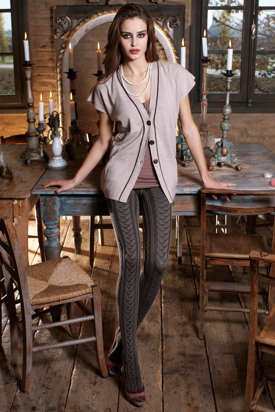 TRASPARENZE SLOVENIA Μαύρο Γκρι Καλσόν