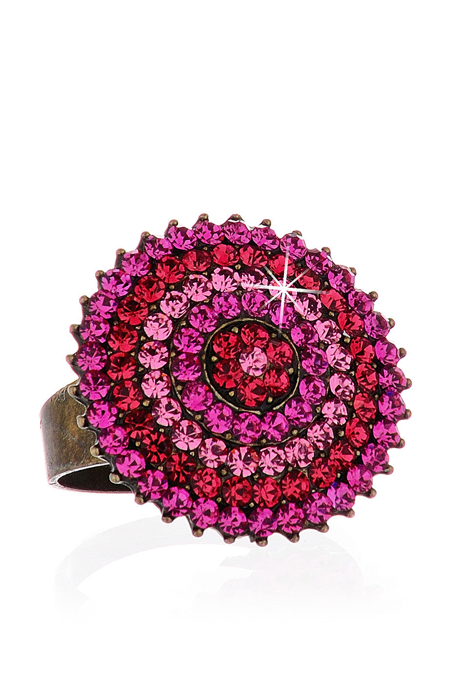 Φούξια Δαχτυλίδι με Κρύσταλλα - Vanity Her | Κοσμήματα