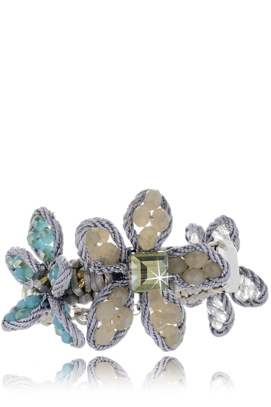 Γαλάζιο Βραχιόλι με Λουλούδια - Vanity Her | Κοσμήματα