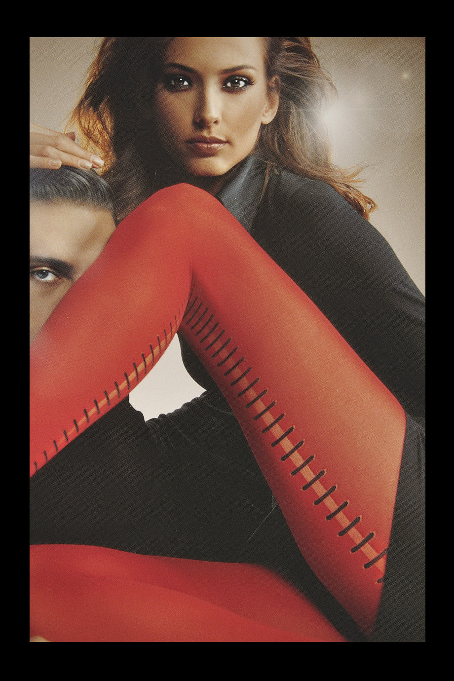 WOLFORD CHIC PUNK Καφέ Καλσόν με Μαύρο Σχέδιο