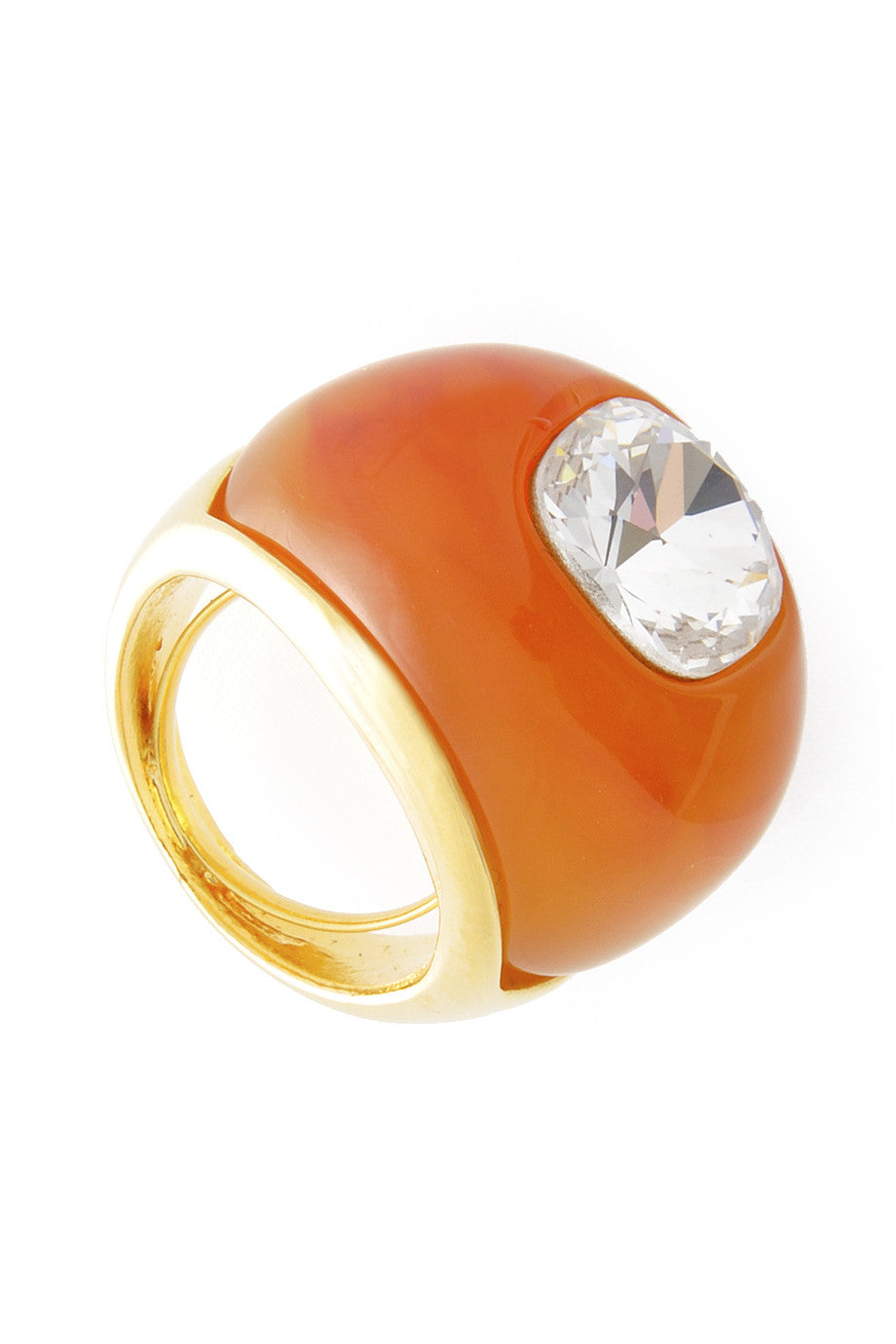 Πορτοκαλί Δαχτυλίδι με Κρύσταλλο | Κοσμήματα