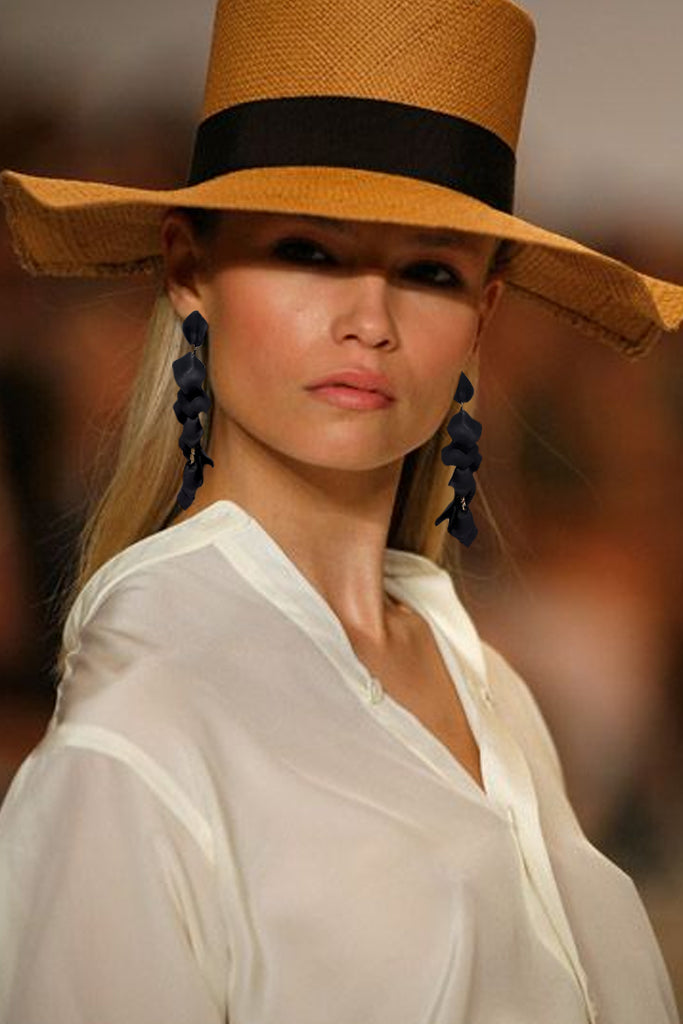 Leafy Μαύρα Μακριά Σκουλαρίκια | Κοσμήματα - Σκουλαρίκια