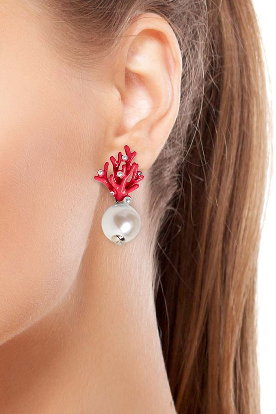 Coralia Red Coral Earrings