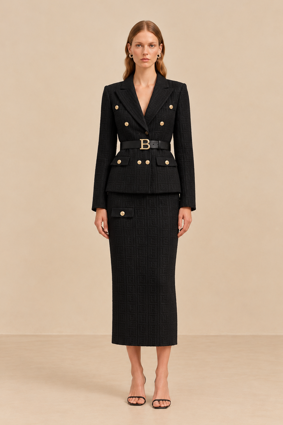 Ismerie Knitted Set with Cardigan and Skirt