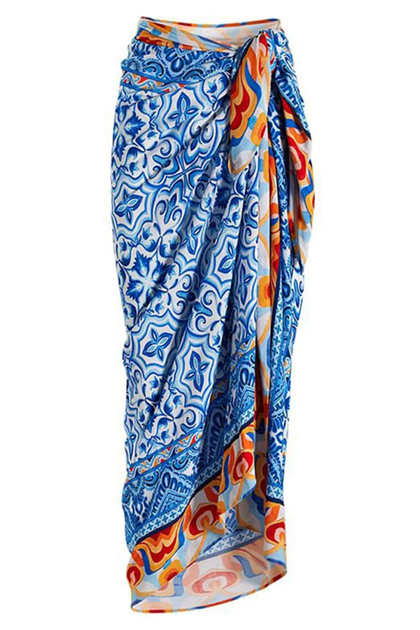 Amalfi Azul One-piece Swimsuit and Pareo Set