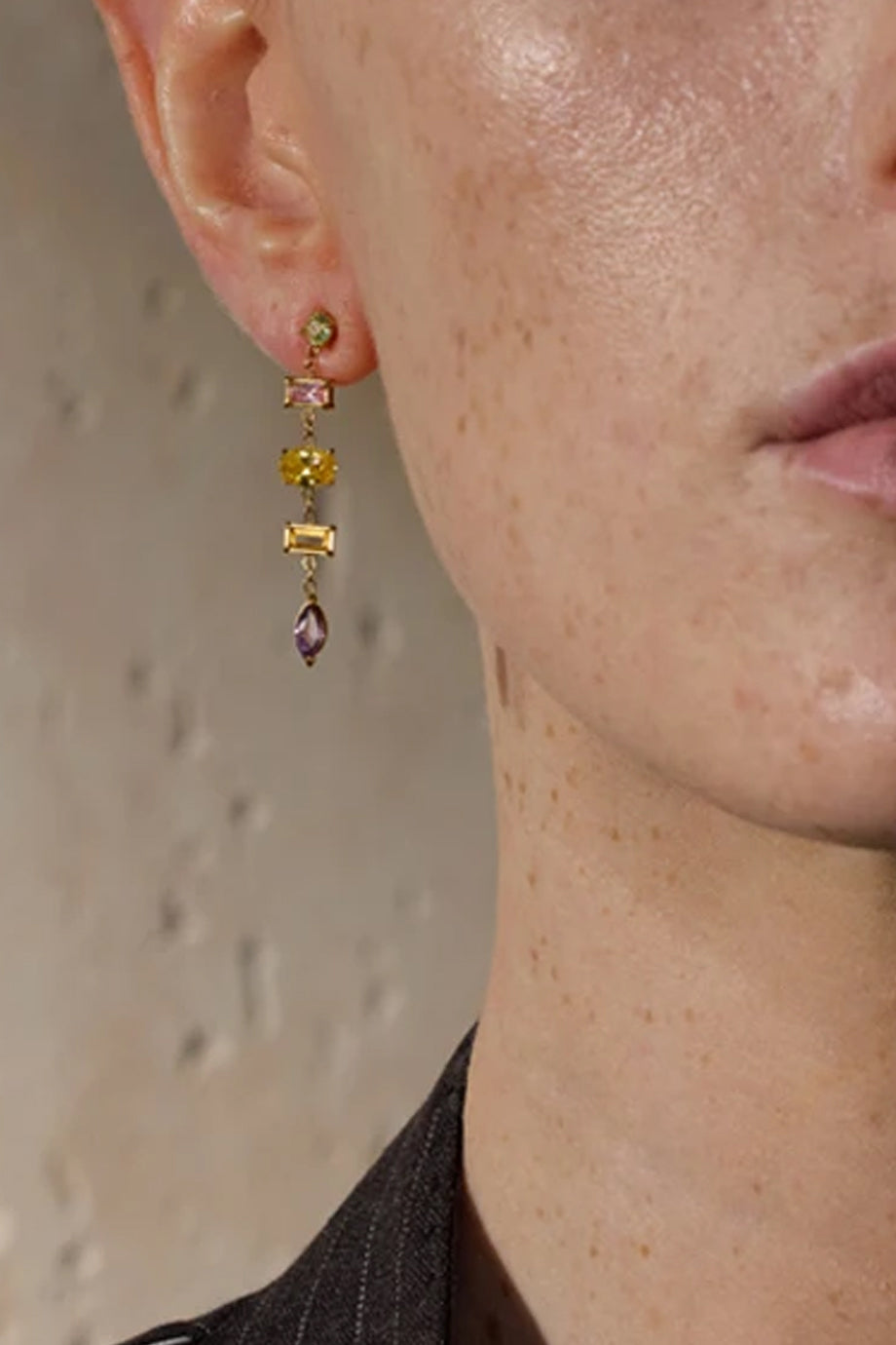 Cyrise Μακριά Σκουλαρίκια με Πολύχρωμα Κρύσταλλα | Σκουλαρίκια - Earrings | Cyrise Multicolor Crystal Drop Earrings