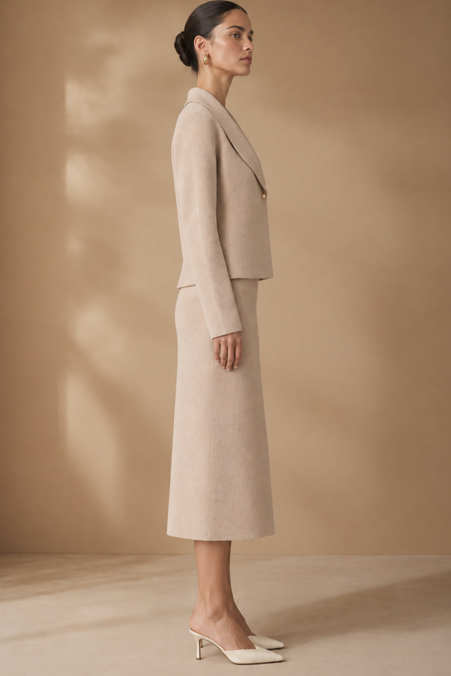 Sable Πλεκτό Σετ με Ζακέτα και Midi Φούστα | Πλεκτά Σετ Knitwear| Clothing Sets | Sable Knit Set with Cardigan and Skirt