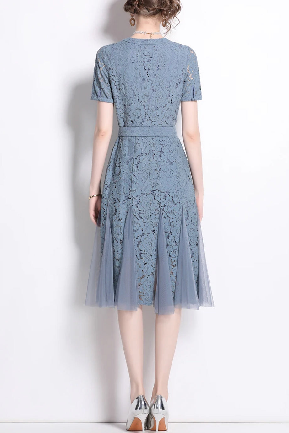 Aveline Φόρεμα με Δαντέλα και Ζώνη  | Γυναικεία Ρούχα - Φορέματα - Evening Dresses | Aveline Lace Dress