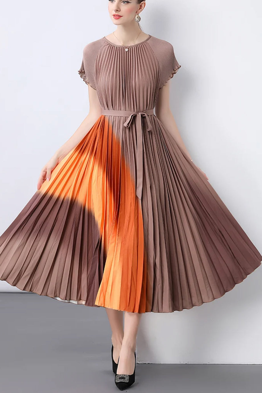 Solene Multicolor Pleated Dress