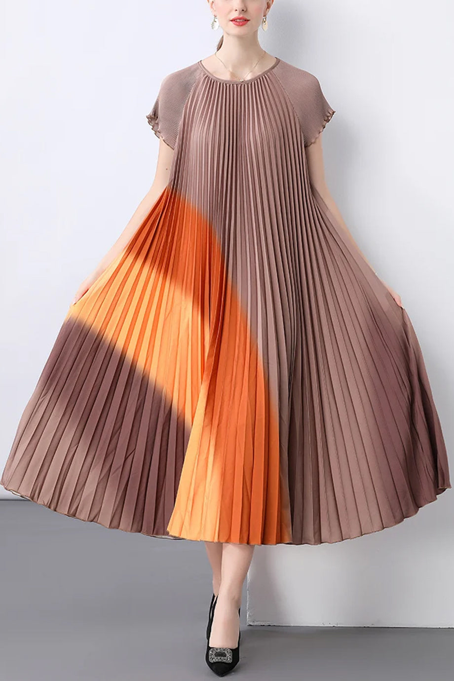Solene Multicolor Pleated Dress