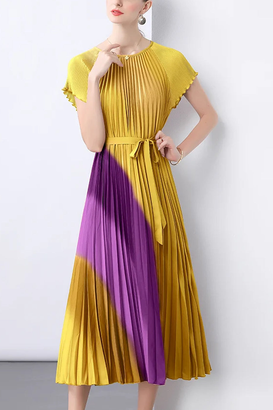 Solene Multicolor Pleated Dress