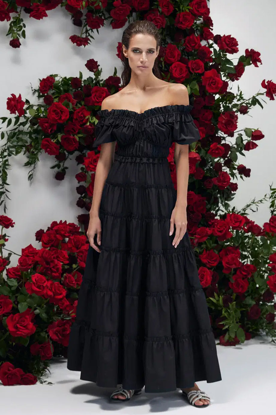 Rosamie Φόρεμα με Παρτούς Ώμους | Γυναικεία Ρούχα - Φορέματα | Rosamie Off Shoulder Tiered Maxi Dress