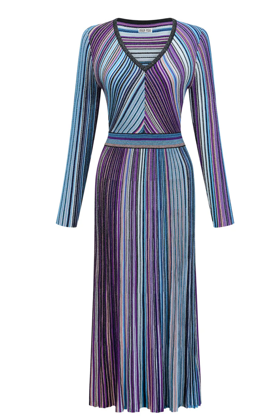 Mathilde Πλεκτό Μίντι Φόρεμα με Ρίγες | Φορέματα - Dresses | Mathilde Metallic Striped Knit Midi Dress