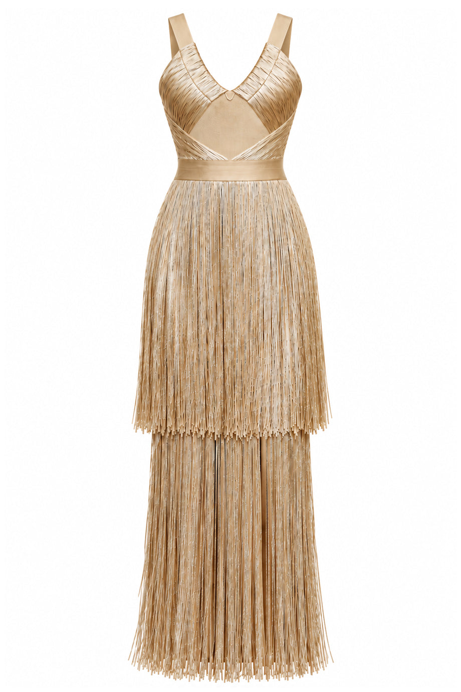 Amarante Ελαστικό Φόρεμα με Κρόσσια τύπου Bandage | Evening Dresses - Φορέματα - Βραδινά | Amarante Evening Bandage Dress with Fringes