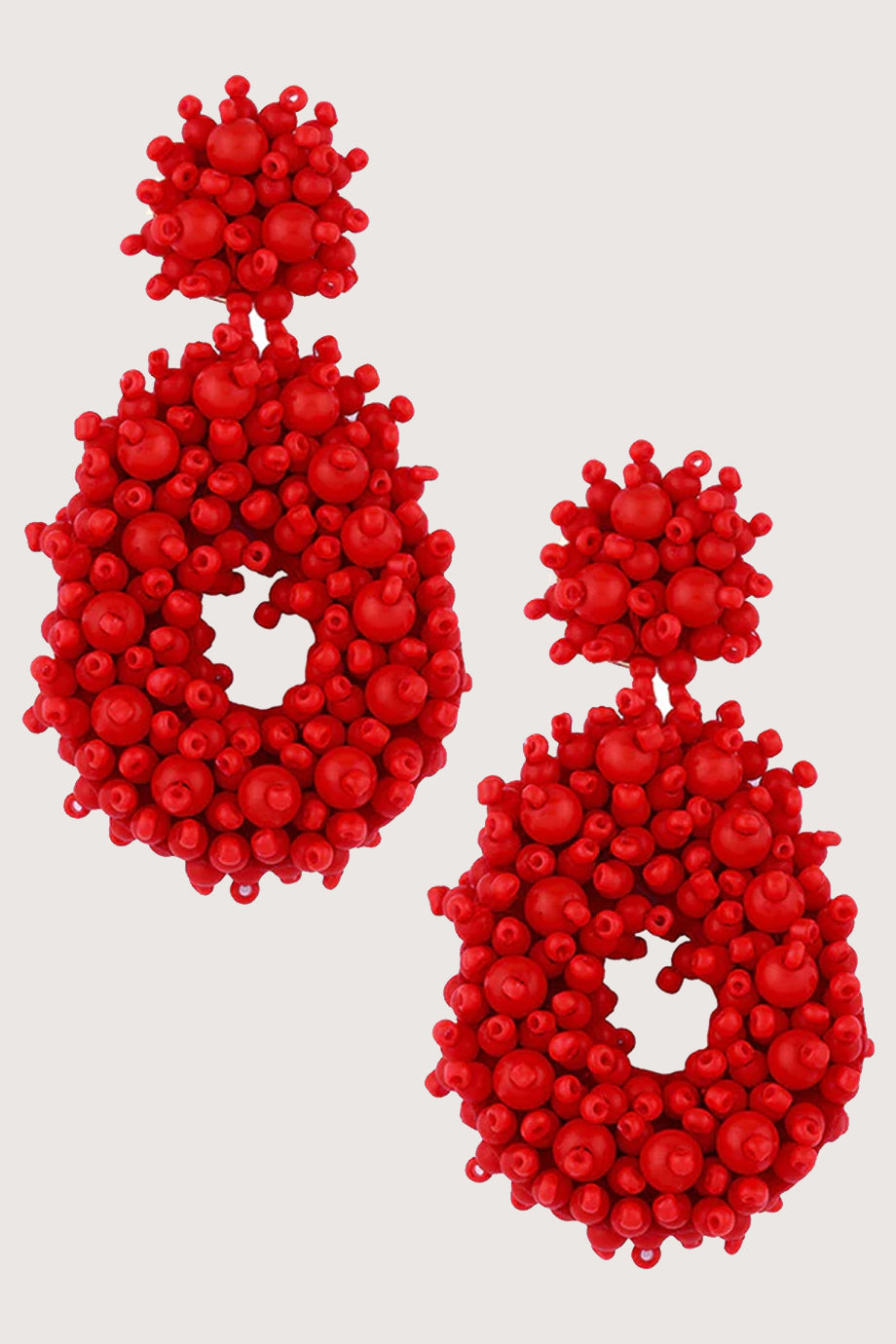 Carlotta Red Beaded Earrings