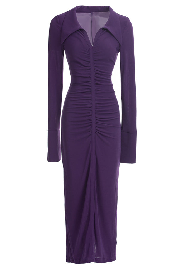 Velvette Μωβ Ελαστικό Φόρεμα | Γυναικεία Ρούχα - Φορέματα Velvette Purple Fitted Dress