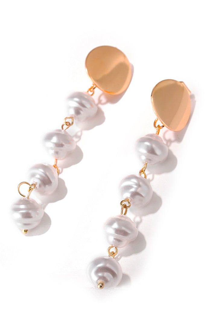 Χρυσά Σκουλαρίκια Πέρλες με Κλιπ | Κοσμήματα